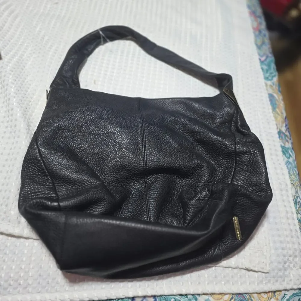 VINCE CAMUTO XL LEATHER BLACK HOBO BAG
